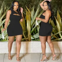 Solid One Shoulder Slim Mini Dress BY-5878