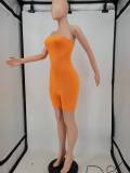 Solid Strapless Tight Romper WPF-80778