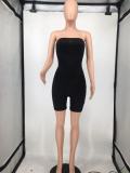 Solid Strapless Tight Romper WPF-80778