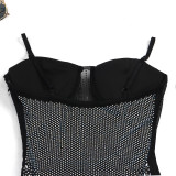 Plus Size Hot Drilling Spaghetti Strap Night Club Dress NY-2520