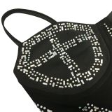 Sexy Hot Drilling Sleeveless Strap Night Club Dress BY-5883