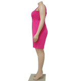 Plus Size Solid Sleeveless Strap Romper NNWF-7535