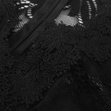 Sexy Lace Patchwork V Neck Jumpsuit MZ-2754
