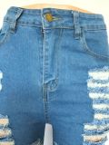 Denim Ripped Hole Skinny Jeans Pants LX-5525