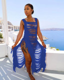 Sexy Hollow Out Tassel Lace-Up Long Beach Dress TR-1216