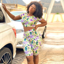 Floral Print Two Piece Shorts Sets ONY-7016