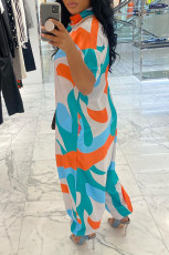 Casual Printed Short Sleeve Loose Jumpsuit MK-3109