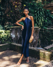 Sexy Hollow Out Backless Long Evening Dress ZSD-0492