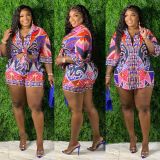 Casual Printed Shirt And Shorts 2 Piece Sets YNSF-1845A