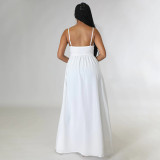 Plus Size Solid Bow Tie Irregular Sling Top YF-10176