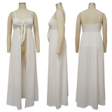 Plus Size Solid Bow Tie Irregular Sling Top YF-10176