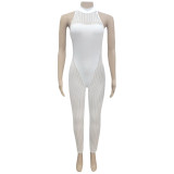 Sexy Mesh Striped Sleeveless Jumpsuit SH-390365