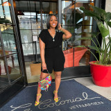 Solid Knitted V Neck Sweater Shorts 2 Piece Sets NY-079