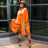 Plus Size Batwing Sleeve Loose Shirt Dress YNSF-1849