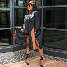 Plus Size Batwing Sleeve Loose Shirt Dress YNSF-1849