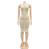 Sexy Hot Drilling Halter Night Club Dresses BY-5708