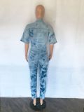 Plus Size Denim Denim Jumpsuit LX-7500