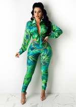 Casual Printed Long Sleeve Shirt+Pants 2 Piece Sets CM-8630