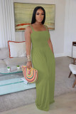 Solid Sleeveless Sling Wide Leg Jumpsuit TR-1218