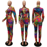 Casual Printed Long Sleeve Shirt+Pants 2 Piece Sets CM-8630