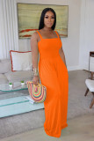 Solid Sleeveless Sling Wide Leg Jumpsuit TR-1218