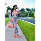 Casual Printed Long Sleeve Shirt+Pants 2 Piece Sets CM-8630