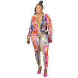 Casual Printed Long Sleeve Shirt+Pants 2 Piece Sets CM-8630