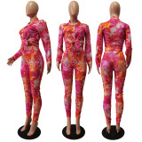 Casual Printed Long Sleeve Shirt+Pants 2 Piece Sets CM-8630