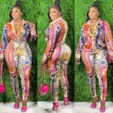 Casual Printed Long Sleeve Shirt+Pants 2 Piece Sets CM-8630