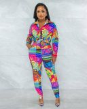 Casual Printed Long Sleeve Shirt+Pants 2 Piece Sets CM-8630