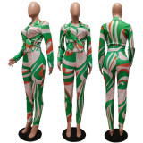 Casual Printed Long Sleeve Shirt+Pants 2 Piece Sets CM-8630