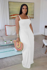 Solid Sleeveless Sling Wide Leg Jumpsuit TR-1218