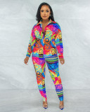 Casual Printed Long Sleeve Shirt+Pants 2 Piece Sets CM-8630