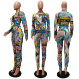 Casual Printed Long Sleeve Shirt+Pants 2 Piece Sets CM-8630