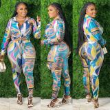 Casual Printed Long Sleeve Shirt+Pants 2 Piece Sets CM-8630