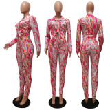 Casual Printed Long Sleeve Shirt+Pants 2 Piece Sets CM-8630