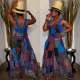 Plus Size Printed Wide Leg Strap Jumpsuit ZDF-31225