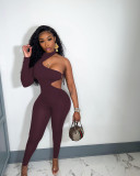 Sexy One Shoulder Hollow Out Jumpsuit YH-5273