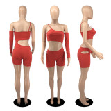 Solid Sexy Hollow Out Romper YIBF-60178