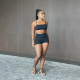 Sexy Ruched Cami Top And Shorts 2 Piece Sets YIBF-60179