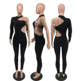 Sexy One Shoulder Hollow Out Jumpsuit YH-5273