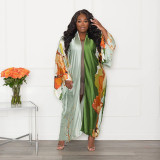 Casual Printed Long Cloak Coat (Without Belt)YF-10173