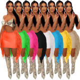 Solid Tassel Slim Mini Skirt MDF-5323