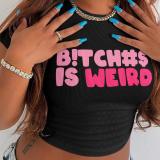 Fashion Casual Letter Print Short Sleeve T-Shirts DF-12345