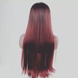Gradient Color Middle Part Long Straight Wigs BMJF-K10