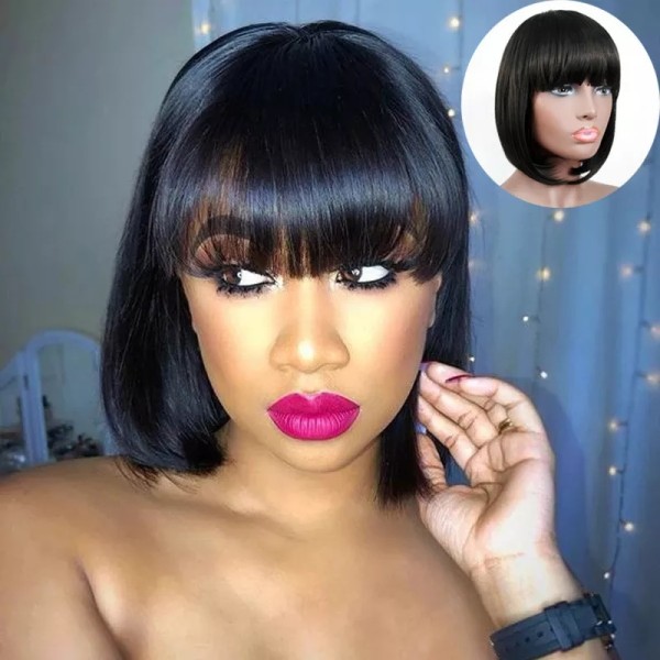 Blunt Bangs Short Straight Bob Wigs BMJF-741