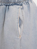 Plus Size Denim Tube Top And Pants 2 Piece Sets YMEF-5075