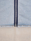 Plus Size Denim Tube Top And Pants 2 Piece Sets YMEF-5075