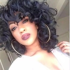 Short Bangs Afro Curly Wigs BMJF-K06