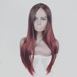 Gradient Color Middle Part Long Straight Wigs BMJF-K10